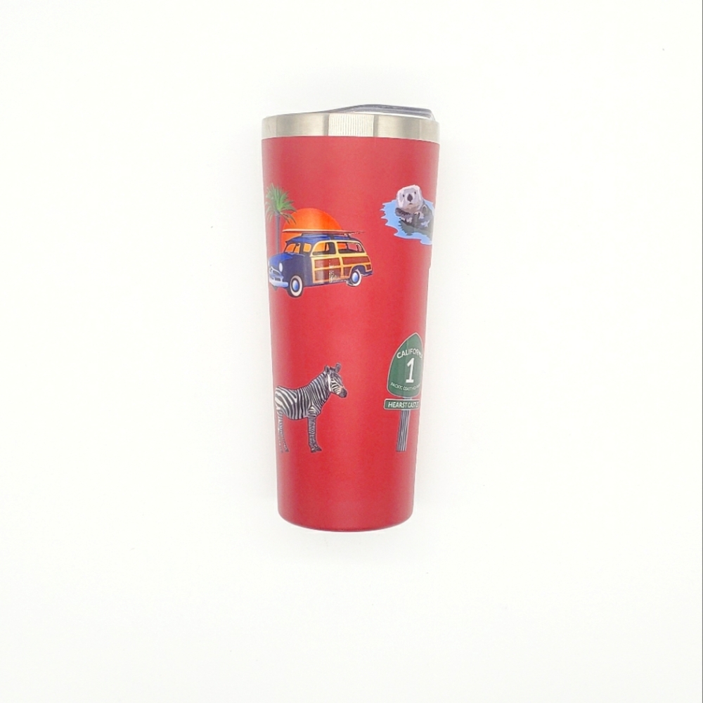Hearst Castle Red Tumbler With Stickers